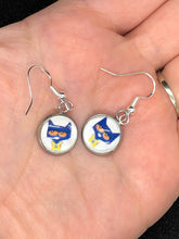 Load image into Gallery viewer, Pete The Cat Earrings With Silver hooks Teacher Gift Librarian Gift
