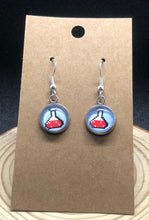 Load image into Gallery viewer, Nintendo Inspired Mismatched Mario 2 Potion Earrings With Silver Hooks
