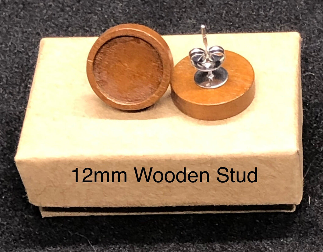 Wooden Stud Gizmo Earrings