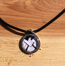 Load image into Gallery viewer, Small 12mm Marvel Inspired S.H.I.E.L.D Necklace on Adjustable Waxed Cord
