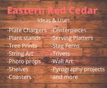 Load image into Gallery viewer, 12” Sanded Red Cedar Wood Cookie Rustic Slice Slab Round Centerpiece Live Edge Wedding Crafts
