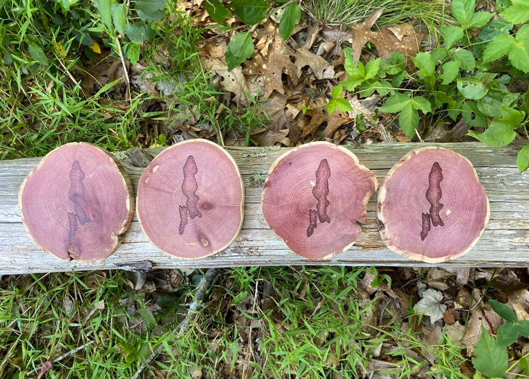 Handmade Red Cedar Jamestown Coaster Set of Four