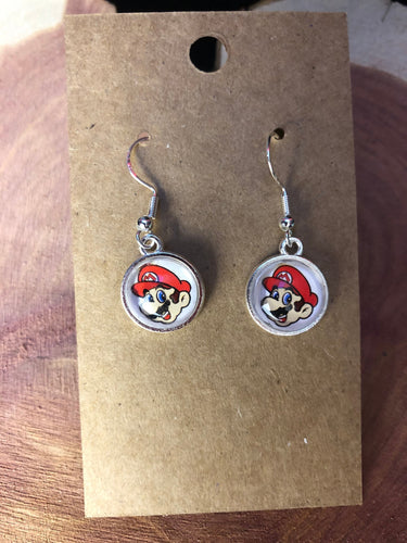 Nintendo Inspired Mario Earrings With Sterling Silver Hooks