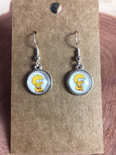 Load image into Gallery viewer, Simpsons Inspired Lisa Simpson Earrings with Silver Hooks
