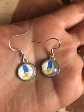 Load image into Gallery viewer, Simpsons Inspired Marge Simpson Earrings with Silver Hooks
