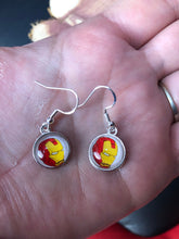 Load image into Gallery viewer, Marvel Inspired Iron Man Earrings With Sterling Silver Hooks
