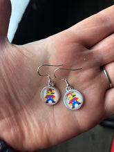 Load image into Gallery viewer, Nintendo Inspired Classic Retro 8-BIT Mario Earrings With Silver Hooks
