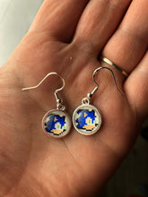 Load image into Gallery viewer, Sega Inspired Classic Retro 8-BIT Sonic Earrings With Silver Hooks
