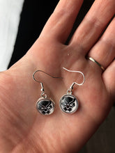 Load image into Gallery viewer, Marvel Inspired Black Panther Earrings with Sterling Silver Hooks
