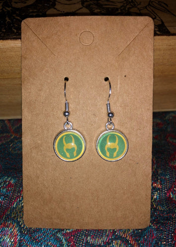 Marvel Inspired Loki Earrings With Sterling Silver Hooks