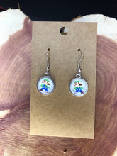 Load image into Gallery viewer, Nintendo Inspired Classic Retro 8-BIT Luigi Earrings With Silver Hooks
