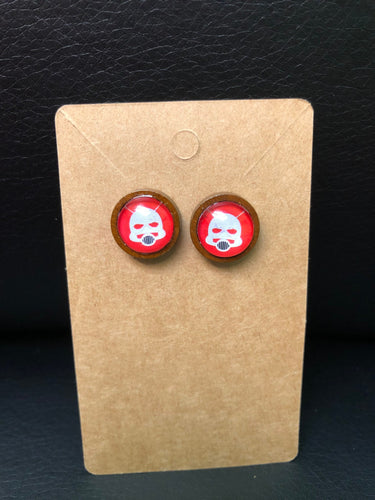 Marvel Inspired 12mm Ant man Wooden Stud earrings