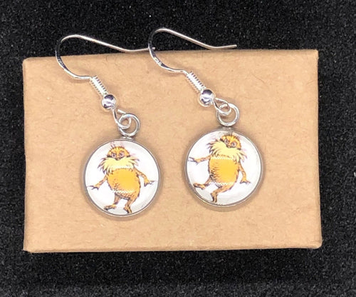 Dr. Seuss Inspired Lorax Dangle Earrings For Teachers Kids Librarians Gifts