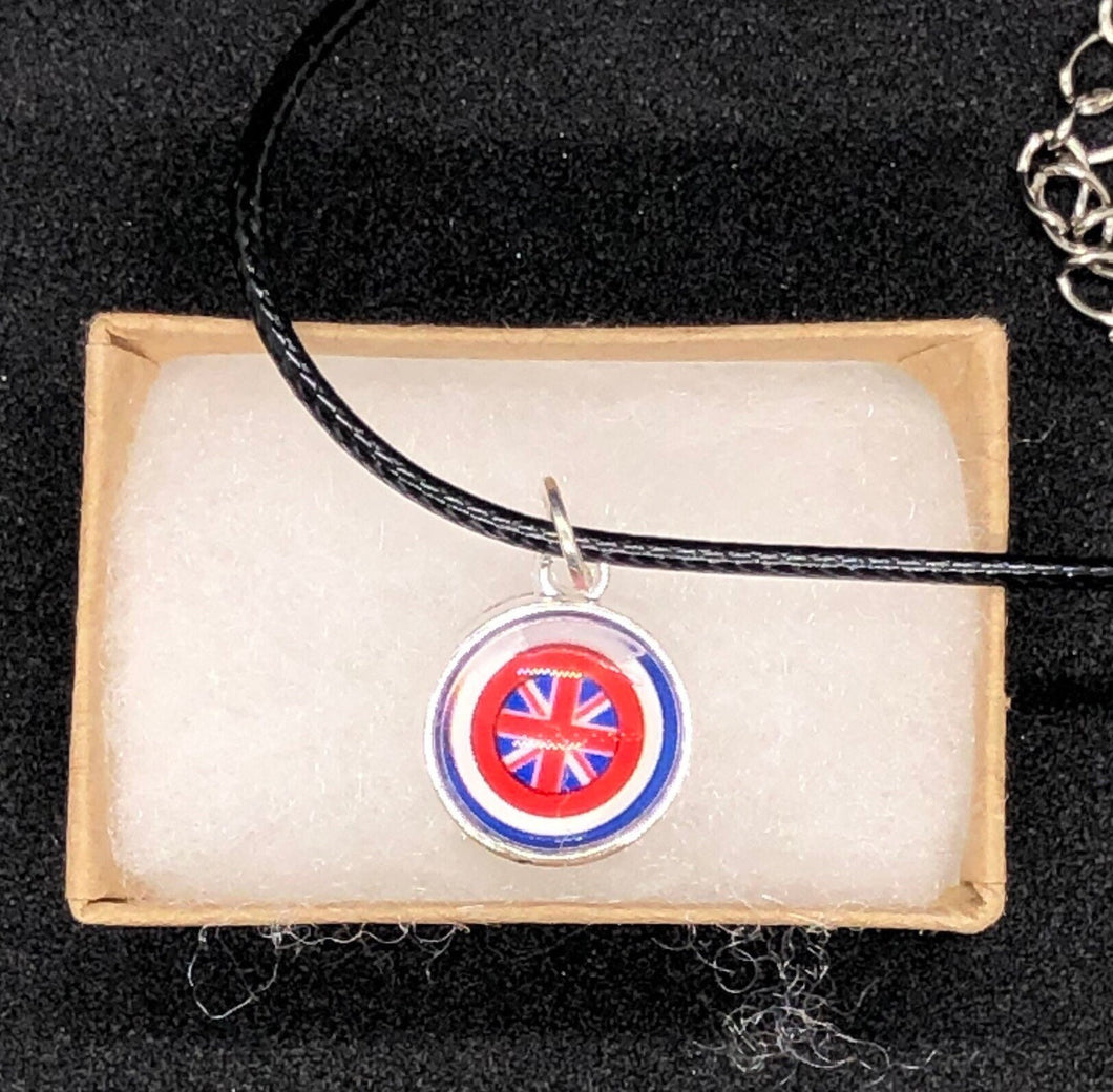 Marvel Inspired Peggy Carter Necklace on 20” Waxed Black Cord