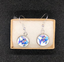 Load image into Gallery viewer, The Rainbow Fish Earrings With Silver hooks Teacher Gift Librarian Gift
