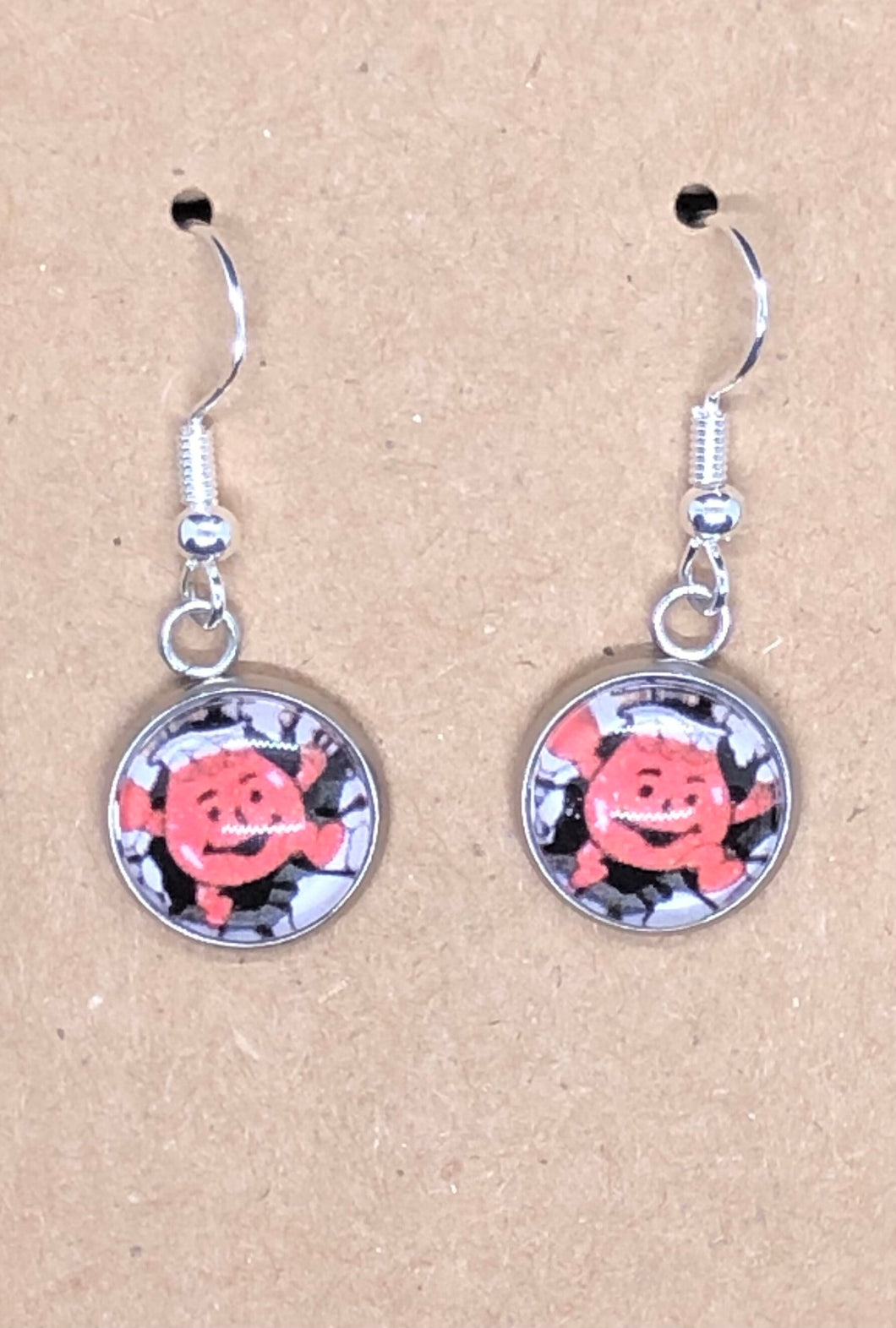 80’s Retro TV Commercial Kool Aid Drink Inspired Dangle 12mm Earrings